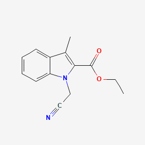 molecular formula C14H14N2O2 B14034705 ethyl 1-(cyanomethyl)-3-methyl-1H-indole-2-carboxylate 