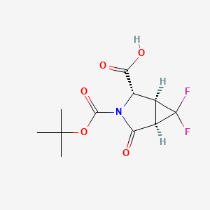 molecular formula C11H13F2NO5 B14034718 rel-(1S,2S,5R)-3-tert-butoxycarbonyl-6,6-difluoro-4-oxo-3-azabicyclo[3.1.0]hexane-2-carboxylic acid 