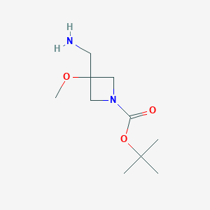 molecular formula C10H20N2O3 B1403472 1-Boc-3-氨基甲基-3-甲氧基氮杂环丁烷 CAS No. 1392804-77-1