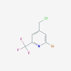 molecular formula C7H4BrClF3N B1403477 2-Bromo-4-(chloromethyl)-6-(trifluoromethyl)pyridine CAS No. 1227597-42-3