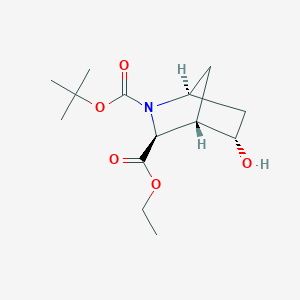 molecular formula C14H23NO5 B1403479 Ethyl (1S,3S,4S,5S)-rel-2-Boc-5-hydroxy-2-azabicyclo[2.2.1]heptane-3-carboxylate CAS No. 1173294-47-7