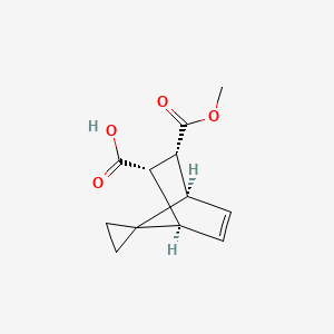 molecular formula C12H14O4 B14034859 rel-(1R,2S,3R,4R)-3-methoxycarbonylspiro[bicyclo[2.2.1]hept-5-ene-7,1-cyclopropane]-2-carboxylic acid 