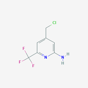 molecular formula C7H6ClF3N2 B1403488 2-Amino-4-chloromethyl-6-(trifluoromethyl)pyridine CAS No. 1227581-57-8