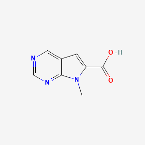 molecular formula C8H7N3O2 B1403494 7-甲基-7H-吡咯并[2,3-d]嘧啶-6-羧酸 CAS No. 1234615-86-1