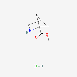 molecular formula C7H12ClNO2 B1403501 Methyl 2-azabicyclo[2.1.1]hexane-1-carboxylate hydrochloride CAS No. 1392803-66-5