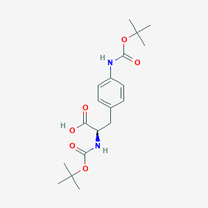 molecular formula C19H28N2O6 B14035015 (R)-2-((tert-Butoxycarbonyl)amino)-3-(4-((tert-butoxycarbonyl)amino)phenyl)propanoic acid 