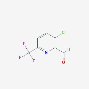 molecular formula C7H3ClF3NO B1403503 3-Chloro-6-(trifluoromethyl)picolinaldehyde CAS No. 1060810-27-6