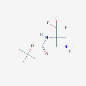molecular formula C9H15F3N2O2 B1403512 3-(Boc-amino)-3-(trifluoromethyl)azetidine CAS No. 1408076-17-4