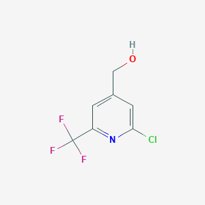 molecular formula C7H5ClF3NO B1403513 (2-Chloro-6-(trifluoromethyl)pyridin-4-YL)methanol CAS No. 1196157-41-1