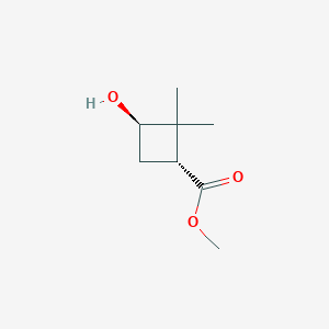 molecular formula C8H14O3 B1403517 trans-Methyl 2,2-dimethyl-3-hydroxy-cyclobutanecarboxylate CAS No. 1392804-78-2