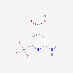 molecular formula C7H5F3N2O2 B1403520 2-Amino-6-(trifluoromethyl)isonicotinic acid CAS No. 1060810-74-3
