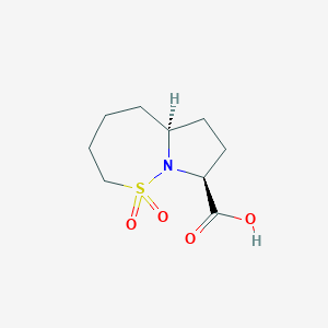 molecular formula C9H15NO4S B1403521 (5aS,8S)-Octahydro-pyrrolo[1,2-b][1,2]thiazepine-8-carboxylic acid 1,1-dioxide CAS No. 1316754-64-9