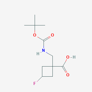 molecular formula C11H18FNO4 B1403524 1-(Boc-aminomethyl)-3-fluorocyclobutane-carboxylic acid CAS No. 1363380-71-5