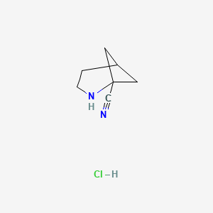 molecular formula C7H11ClN2 B1403526 2-Azabicyclo[3.1.1]heptane-1-carbonitrile hydrochloride CAS No. 1392803-19-8