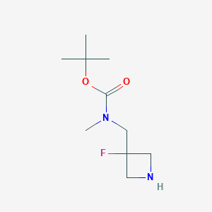 molecular formula C10H19FN2O2 B1403530 (3-Fluoro-azetidin-3-ylmethyl)-methyl-carbamic acid tert-butyl ester CAS No. 1408076-20-9