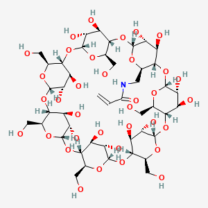 molecular formula C45H73NO35 B14035305 N-[[16,17,18,19,20,21,22,23,24,25,26,27,28,29-Tetradecahydroxy-10,11,12,13,14,15-hexakis(hydroxymethyl)-67,68,69,70,71,72,73,74,75,76,77,78,79,80-tetradecaoxaoctacyclononatetracontan-9-YL]methyl]prop-2-enamide 