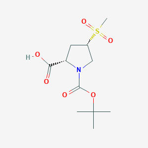 molecular formula C11H19NO6S B1403531 (4S)-1-Boc-4-(methylsulfonyl)-L-proline CAS No. 1438241-22-5
