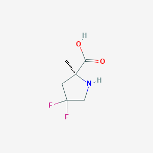 molecular formula C6H9F2NO2 B1403534 (2S)-4,4-Difluoro-2-methylpyrrolidine-2-carboxylic acid CAS No. 1363384-65-9