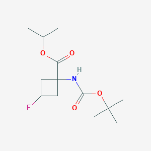 molecular formula C13H22FNO4 B1403535 Propan-2-yl 1-{[(tert-butoxy)carbonyl]amino}-3-fluorocyclobutane-1-carboxylate CAS No. 1403766-93-7