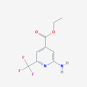 molecular formula C9H9F3N2O2 B1403538 Ethyl 2-amino-6-(trifluoromethyl)isonicotinate CAS No. 1196152-54-1