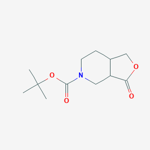 molecular formula C12H19NO4 B1403542 叔丁基3-氧代-1,3a,4,6,7,7a-六氢呋喃[3,4-c]吡啶-5-甲酸酯 CAS No. 441297-79-6