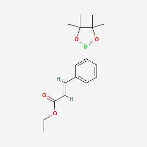 molecular formula C17H23BO4 B1403543 (E)-ethyl 3-(3-(4,4,5,5-tetramethyl-1,3,2-dioxaborolan-2-yl)phenyl)acrylate CAS No. 1377024-34-4