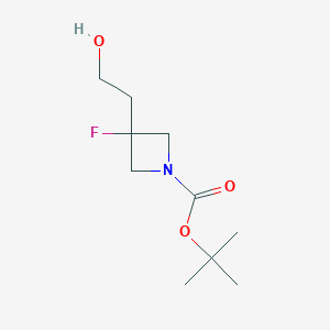 molecular formula C10H18FNO3 B1403544 1-Boc-3-fluoro-3-(hydroxyethyl)azetidine CAS No. 1408075-27-3