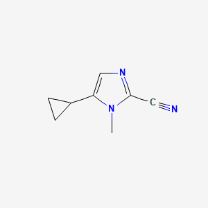 molecular formula C8H9N3 B1403551 2-Cyano-5-cyclopropyl-1-methyl-1H-imidazole CAS No. 1403766-95-9