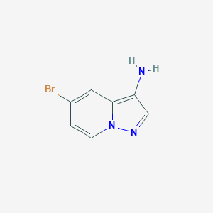 molecular formula C7H6BrN3 B14035690 5-Bromopyrazolo[1,5-a]pyridin-3-amine 