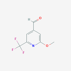 molecular formula C8H6F3NO2 B1403570 2-Methoxy-6-(trifluoromethyl)isonicotinaldehyde CAS No. 1211532-11-4