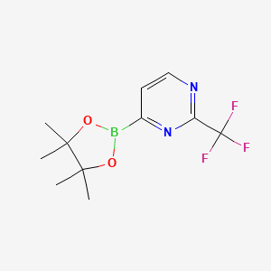 molecular formula C11H14BF3N2O2 B1403580 4-(4,4,5,5-Tetramethyl-1,3,2-dioxaborolan-2-YL)-2-(trifluoromethyl)pyrimidine CAS No. 1782930-29-3