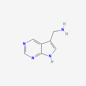 molecular formula C7H8N4 B1403582 7h-Pyrrolo[2,3-d]pyrimidine-5-methanamine CAS No. 1060815-95-3
