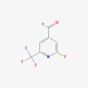 molecular formula C7H3F4NO B1403585 2-Fluoro-6-(trifluoromethyl)isonicotinaldehyde CAS No. 1227565-35-6