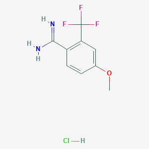 molecular formula C9H10ClF3N2O B1403594 4-Methoxy-2-(trifluoromethyl)benzamidine Hydrochloride CAS No. 1408058-12-7