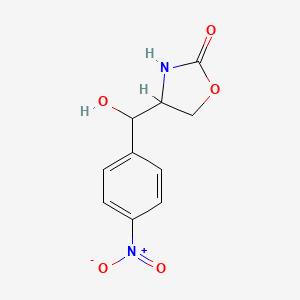 molecular formula C10H10N2O5 B1403596 4-[羟基(4-硝基苯基)甲基]-1,3-噁唑烷-2-酮 CAS No. 1451146-79-4