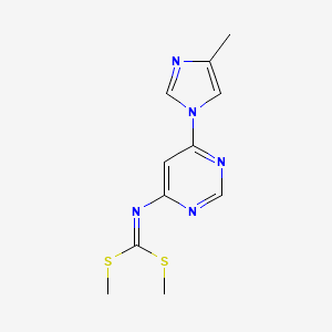 molecular formula C11H13N5S2 B14035990 Dimethyl (6-(4-methyl-1H-imidazol-1-yl)pyrimidin-4-yl)carbonimidodithioate CAS No. 1221974-54-4