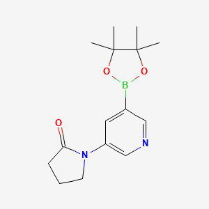 molecular formula C15H21BN2O3 B1403602 1-(5-(4,4,5,5-Tetramethyl-1,3,2-dioxaborolan-2-YL)pyridin-3-YL)pyrrolidin-2-one CAS No. 1951411-56-5