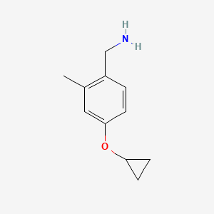 molecular formula C11H15NO B1403603 (4-环丙氧基-2-甲基苯基)甲胺 CAS No. 1243481-94-8