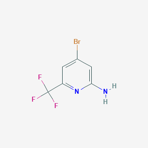 molecular formula C6H4BrF3N2 B1403604 4-Bromo-6-(trifluoromethyl)pyridin-2-amine CAS No. 1196147-49-5