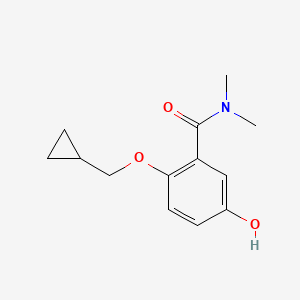 molecular formula C13H17NO3 B1403605 2-(Cyclopropylmethoxy)-5-hydroxy-N,N-dimethylbenzamide CAS No. 1243279-57-3