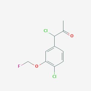 molecular formula C10H9Cl2FO2 B14036106 1-Chloro-1-(4-chloro-3-(fluoromethoxy)phenyl)propan-2-one 