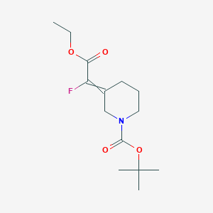 B1403620 tert-Butyl 3-(2-ethoxy-1-fluoro-2-oxoethylidene)-piperidine-1-carboxylate CAS No. 878590-43-3