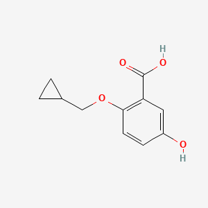 molecular formula C11H12O4 B1403621 2-(Cyclopropylmethoxy)-5-hydroxybenzoic acid CAS No. 1243367-94-3