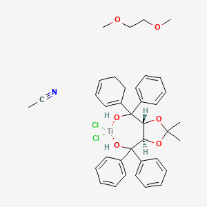 (4R,5R)-(-)-2,2-Dimethyl-alpha,alpha,alpha',alpha'-tetraphenyl-1,3-dioxolane-4,5-dimethanolato[1,2-bis(dimethoxy)ethane]titanium(IV) dichloride acetonitrile adduct