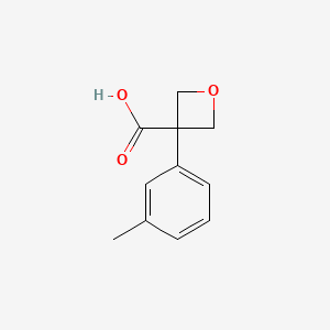 molecular formula C11H12O3 B1403626 3-(3-Methylphenyl)oxetane-3-carboxylic acid CAS No. 1393568-32-5