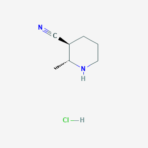 molecular formula C7H13ClN2 B1403631 (2R,3S)-2-methylpiperidine-3-carbonitrile hydrochloride CAS No. 1374654-17-7