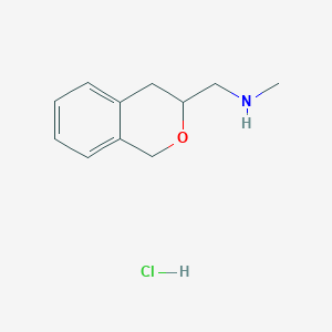 molecular formula C11H16ClNO B1403636 1-(isochroman-3-yl)-N-methylmethanamine hydrochloride CAS No. 1820665-24-4