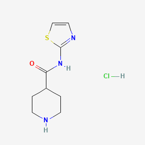 molecular formula C9H14ClN3OS B1403638 N-1,3-thiazol-2-ylpiperidine-4-carboxamide hydrochloride CAS No. 340179-84-2