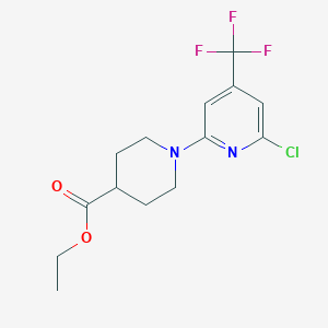 molecular formula C14H16ClF3N2O2 B1403641 Ethyl 1-[6-chloro-4-(trifluoromethyl)pyridin-2-yl]piperidine-4-carboxylate CAS No. 1311279-23-8