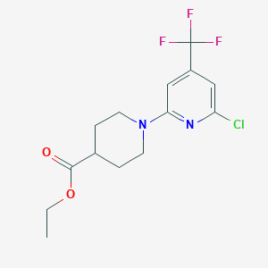 molecular formula C14H16ClF3N2O2 B1403641 Ethyl 1-[6-chloro-4-(trifluoromethyl)-2-pyridyl]piperidine-4-carboxylate CAS No. 1311279-23-8
